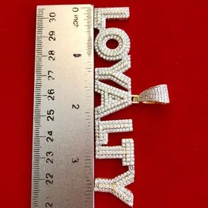 Men 14K Gold Finish Loyalty Pendant Charm